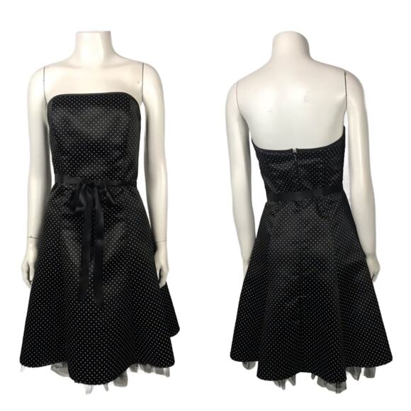 Vintage Gunne Sax Polka Dot Strapless Short Party Dress / Small * - Picture 3 of 4